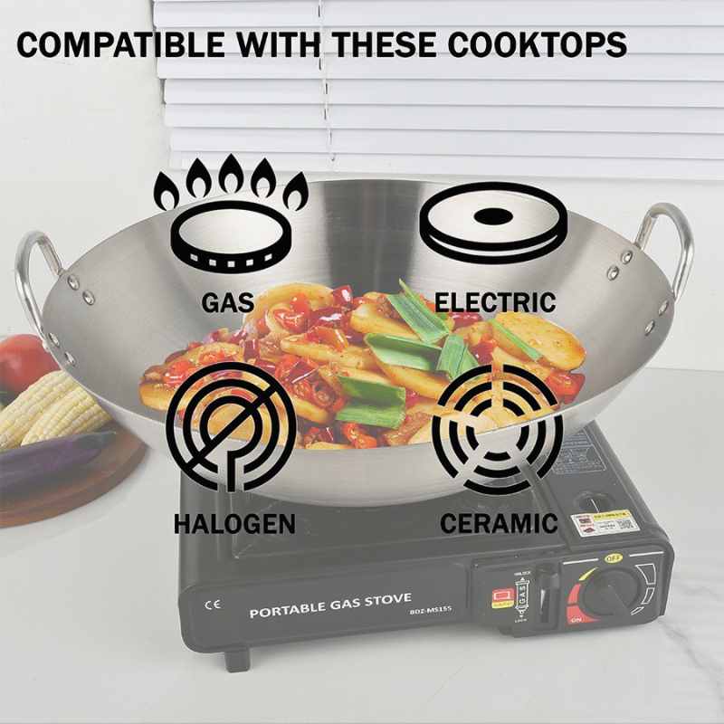 38 cm Japani SS Steel Cooking Pan
